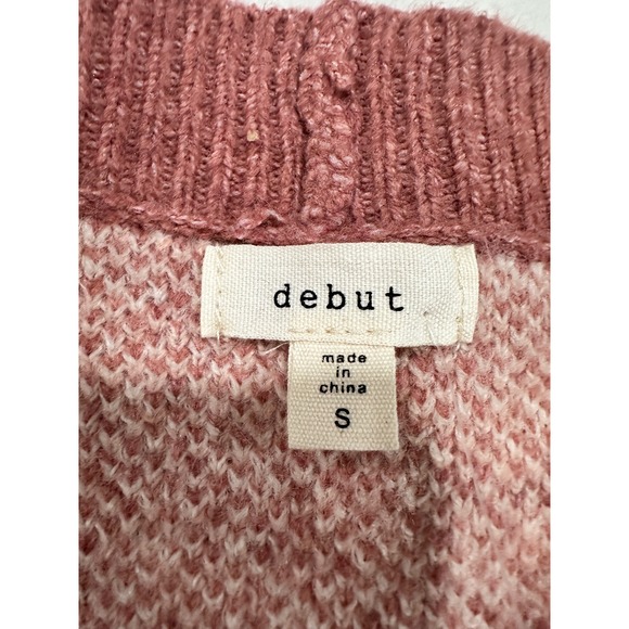 Debut Western Cowboy Cardigan Sweater Cactus‎ Hat Boots Knit Pink Size S - Picture 3 of 6